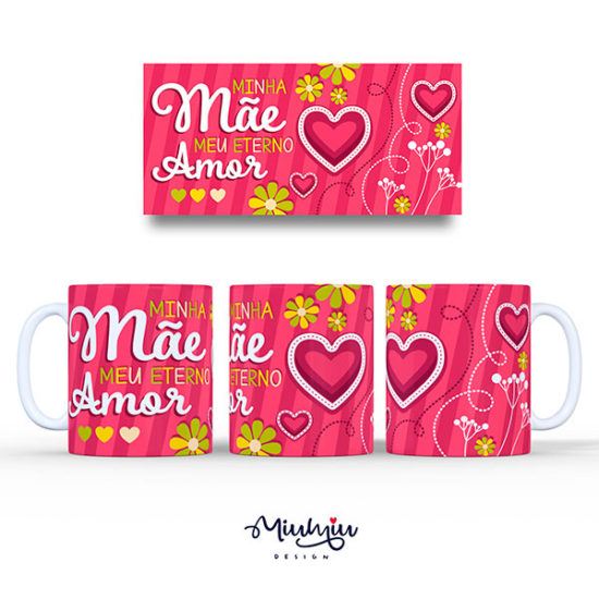 Arte para Caneca Dia das Mães - miumiu design